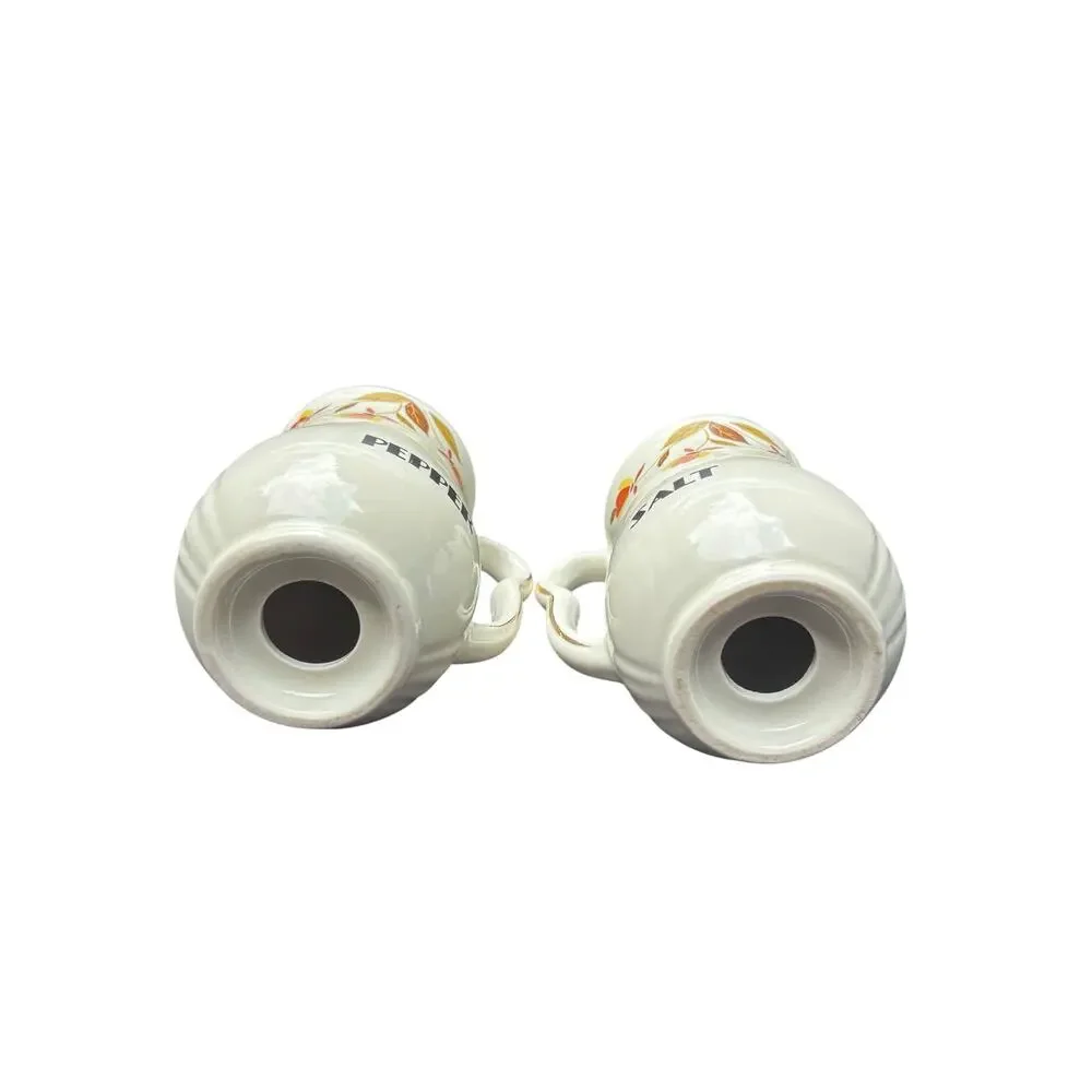 HALL'S Jewel Tea  Autumn Leaf Pattern Salt & Pepper Large Shakers Set Country
